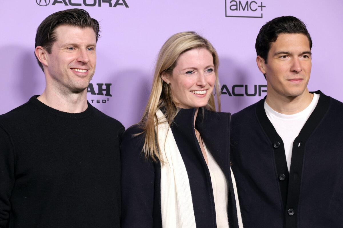 (L-R) Matthew Reeve, Alexandra Reeve Givens, and William Reeve attend the "Super/Man: The Christopher Reeve Story" premiere during the 2024 Sundance Film Festival at The Ray Theatre in Park City, Utah, on Jan. 21, 2024. (Michael Loccisano/Getty Images)