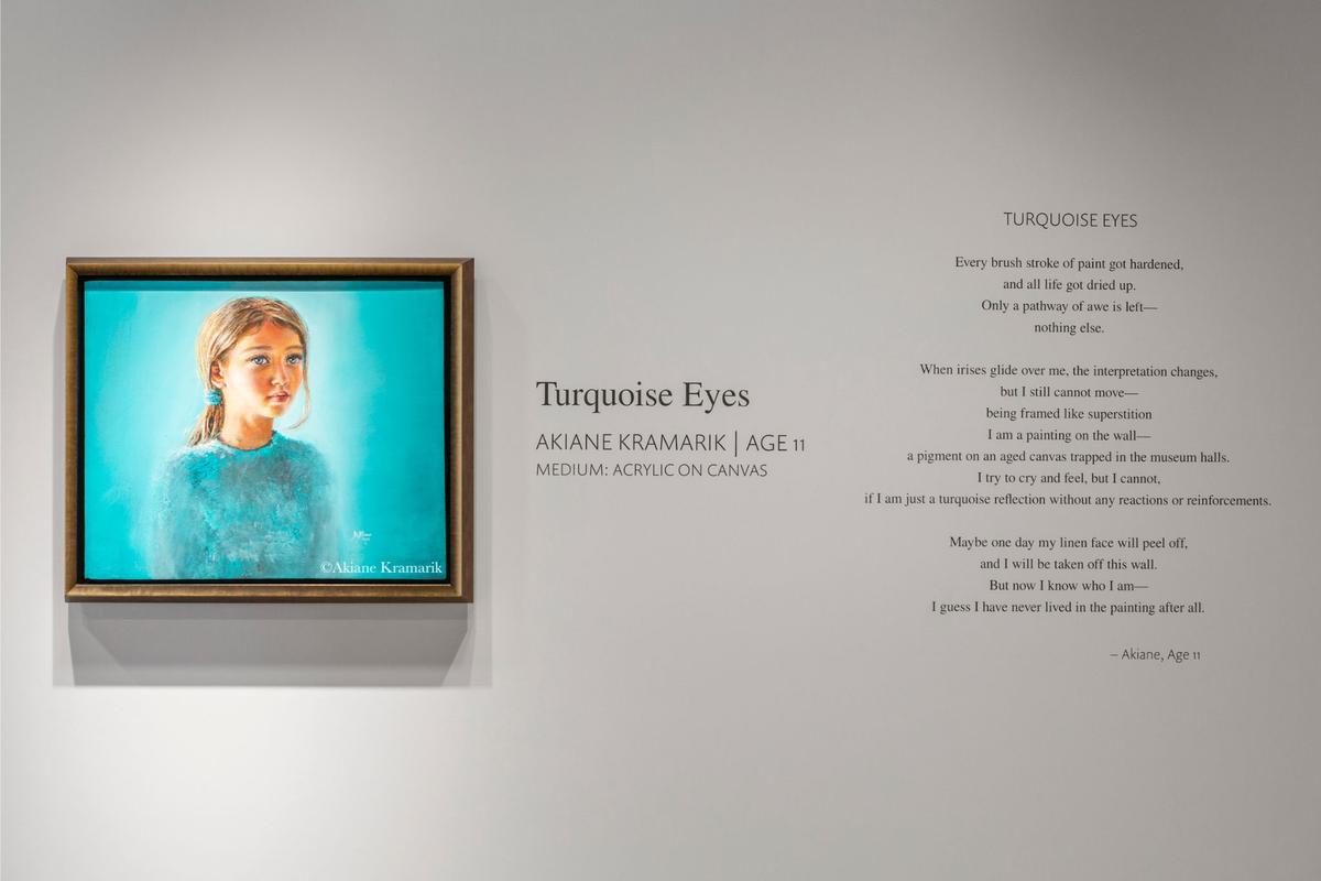 "Turquoise Eyes" is accompanied by a poem from the artist, Akiane Kramarik. (Courtesy of the Belóved Gallery)