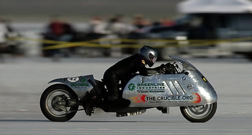 On Sept. 3, 2007 Michael Sturtz rode a Die Moto at the Bonneville Salt Flats, breaking the world land speed record using 100 percent biodiesel. (<a class="new" title="User:Wendyhoney (page does not exist)" href=https://www.theepochtimes.com/bright/