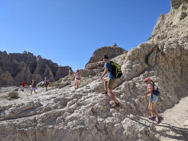 Looking for fossil beds in Badlands National Park. (Erica Pearson/Minnesota Star Tribune/TNS)