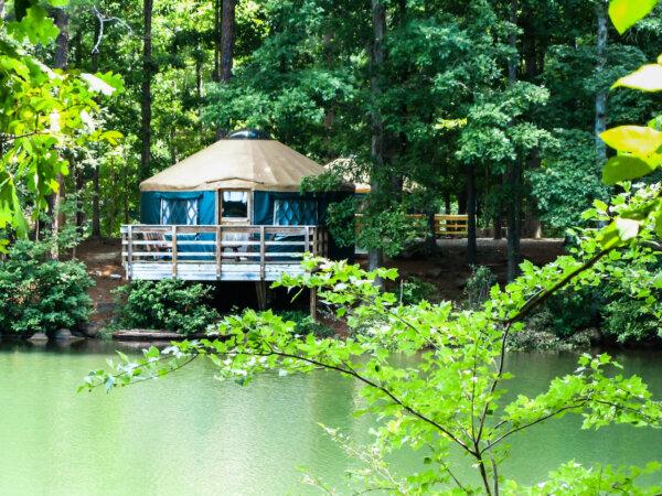 A blue yurt in Fort Yargo State Park in Winder, Ga. (Dreamstime/TNS)