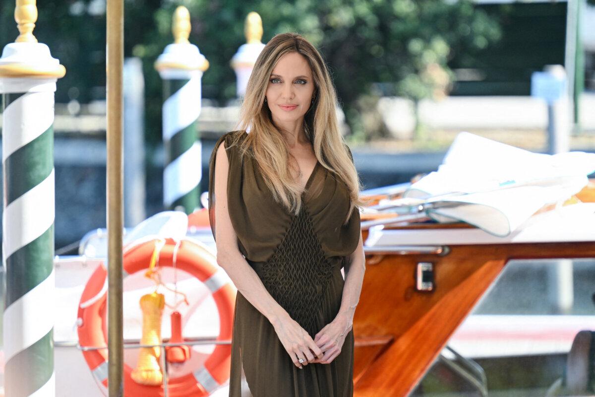 American actress Angelina Jolie arrives at the Excelsior pier during the 81st Venice International Film Festival at Venice Lido, on Aug. 29, 2024. (Alberto Pizzoli/AFP via Getty Images)