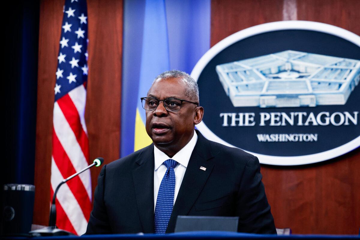 Defense Secretary Lloyd Austin speaks at the Pentagon in Washington on Nov. 22, 2023. (Anna Moneymaker/Getty Images)