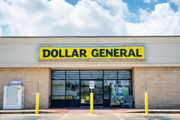 The exterior of a Dollar General convenience store on August 30, 2024 in Austin, Texas. Dollar General stock fell 32% after cutting its full-year outlook. The drop is the company's largest on record. (Photo by Brandon Bell/Getty Images)