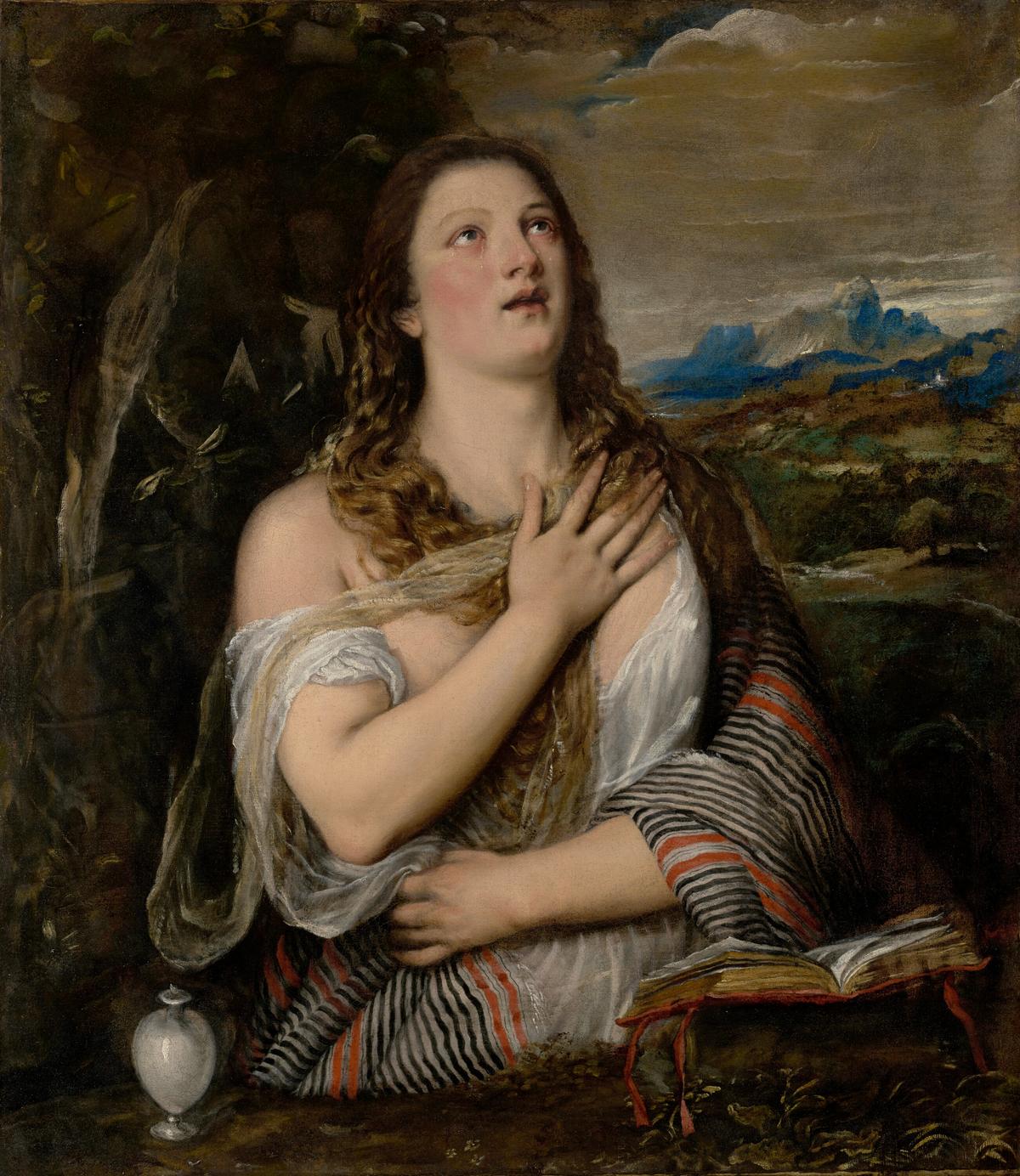 “The Penitent Magdalene,” 1555–1565, by Titian. Oil on canvas; 42 5/8 inches by 37 1/8 inches. Getty Center, Los Angeles. (Public Domain)