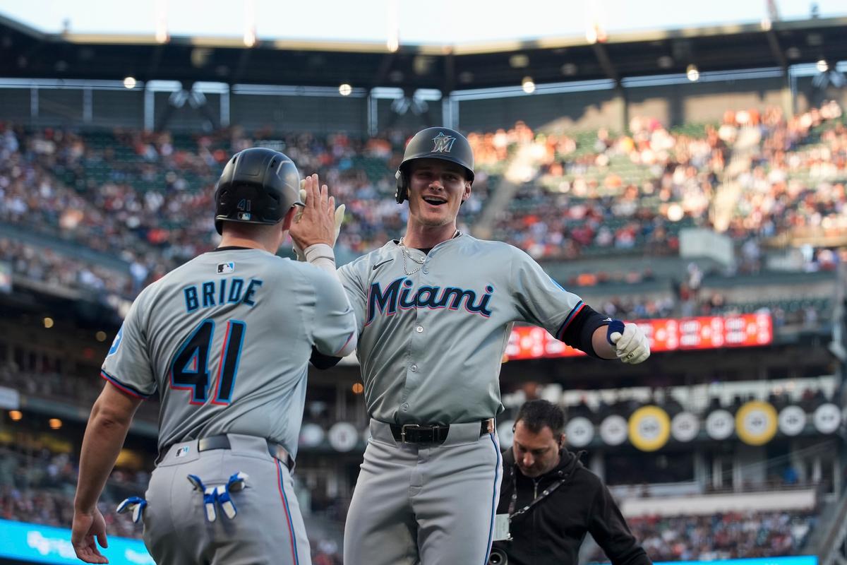 Griffin Conine Hits 1st Career Homer and Marlins Hold Off Giants 4–3