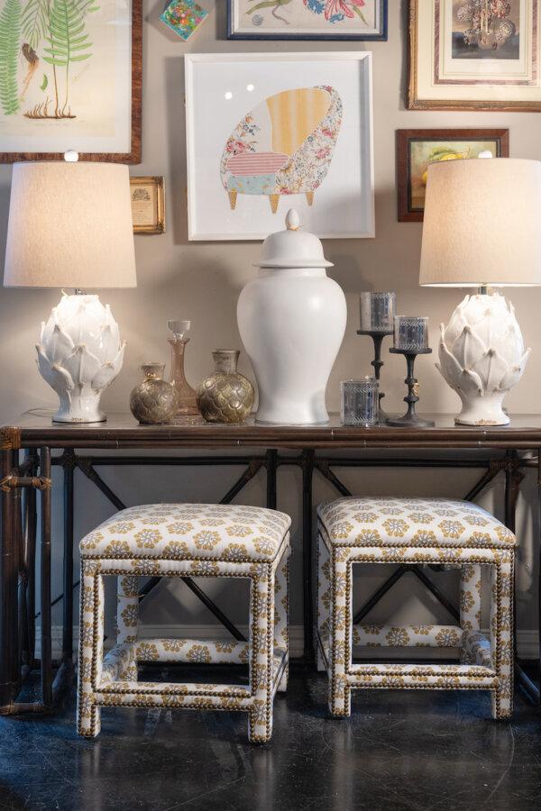 Place chairs, stools, or baskets under the console for added seating or storage.(Handout/TNS)