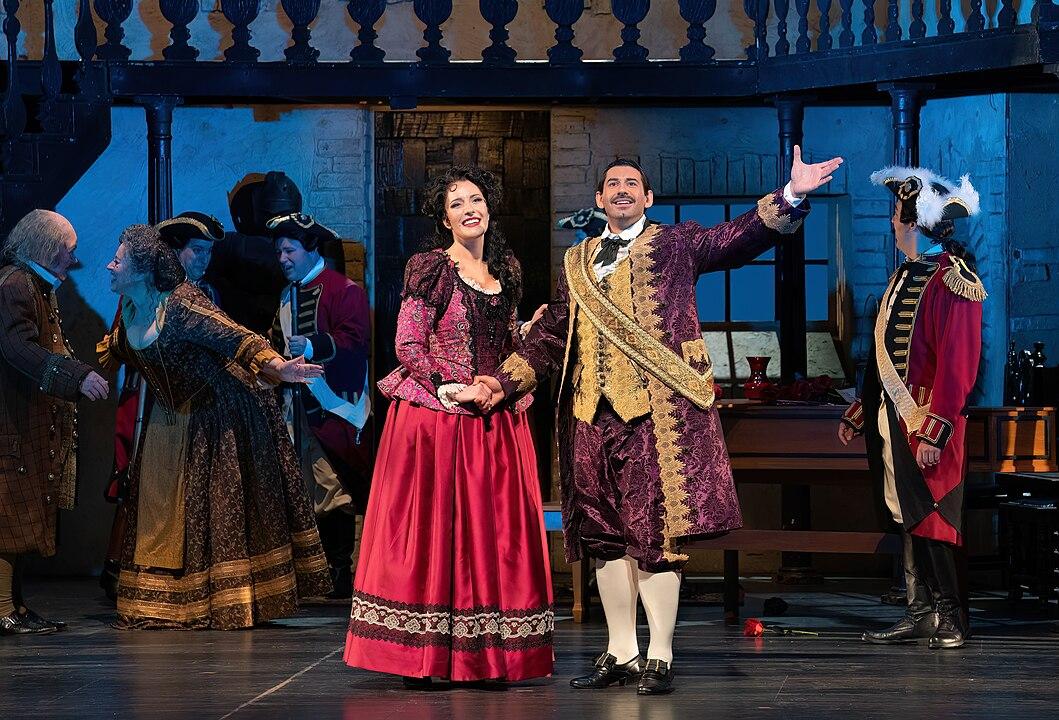 Rosina and the Count are happily reunited, in "The Barber of Seville," by Gioachino Rossini. (Florida Grand Opera/<a href="https://creativecommons.org/licenses/by/2.0/" target="_blank" rel="nofollow noopener">CC BY 2.0</a>)