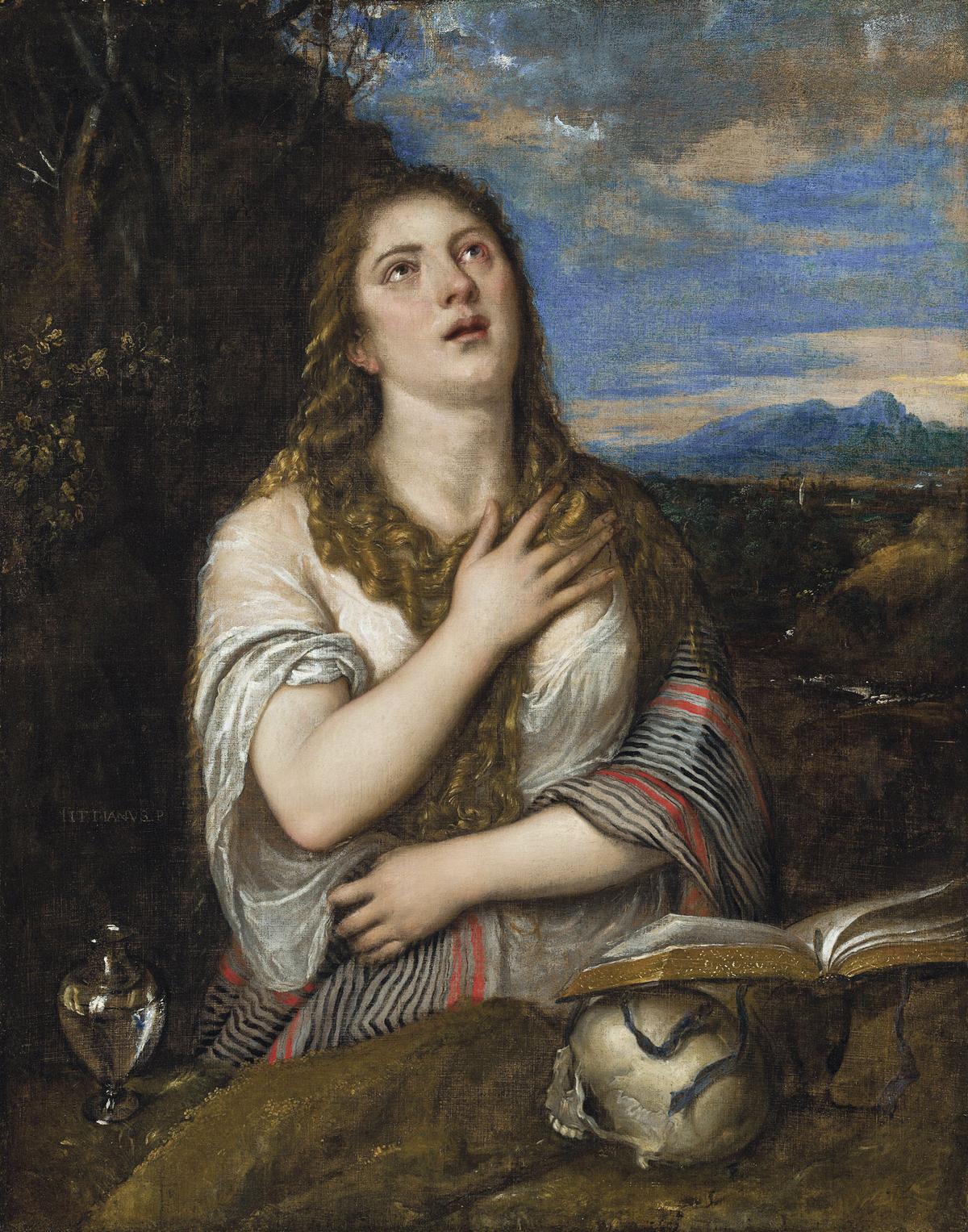 “The Penitent Magdalene,” between circa 1558 and circa 1563, by Titian. Oil on canvas; 48 1/8 inches by 37 7/8 inches. Private collection. (Public Domain)