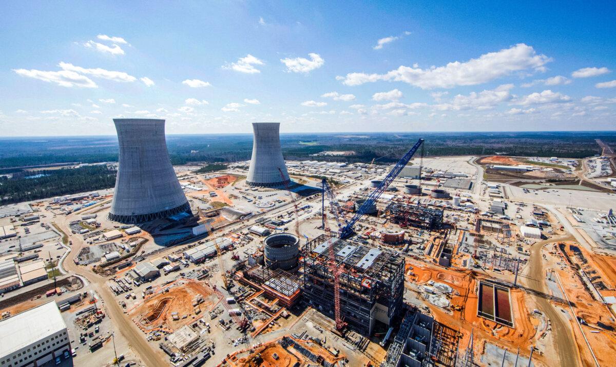 Nuclear power plant Vogtle Units 3 and 4 sites under construction near Waynesboro, Ga., in February 2017. (Georgia Power/Handout via Reuters)