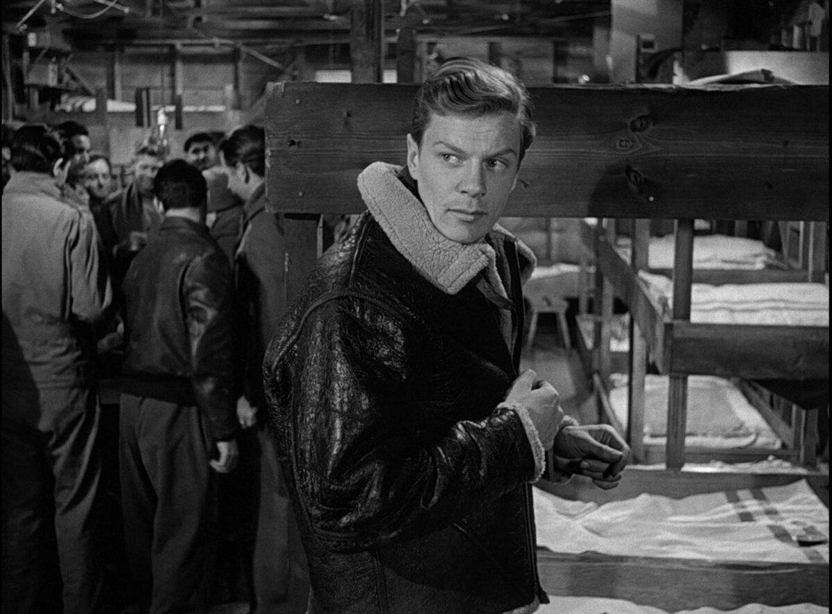 Sgt. Price (Peter Graves) initially suspects Sgt. J.J. Sefton of being a traitor, in “Stalag 17.” (Paramount Pictures)