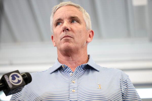 PGA Tour Commissioner Jay Monaghan will speak with the media before the Travelers Championship at TPC River Highlands in Cromwell, Connecticut on June 19, 2024 (James Gilbert/Getty Images)