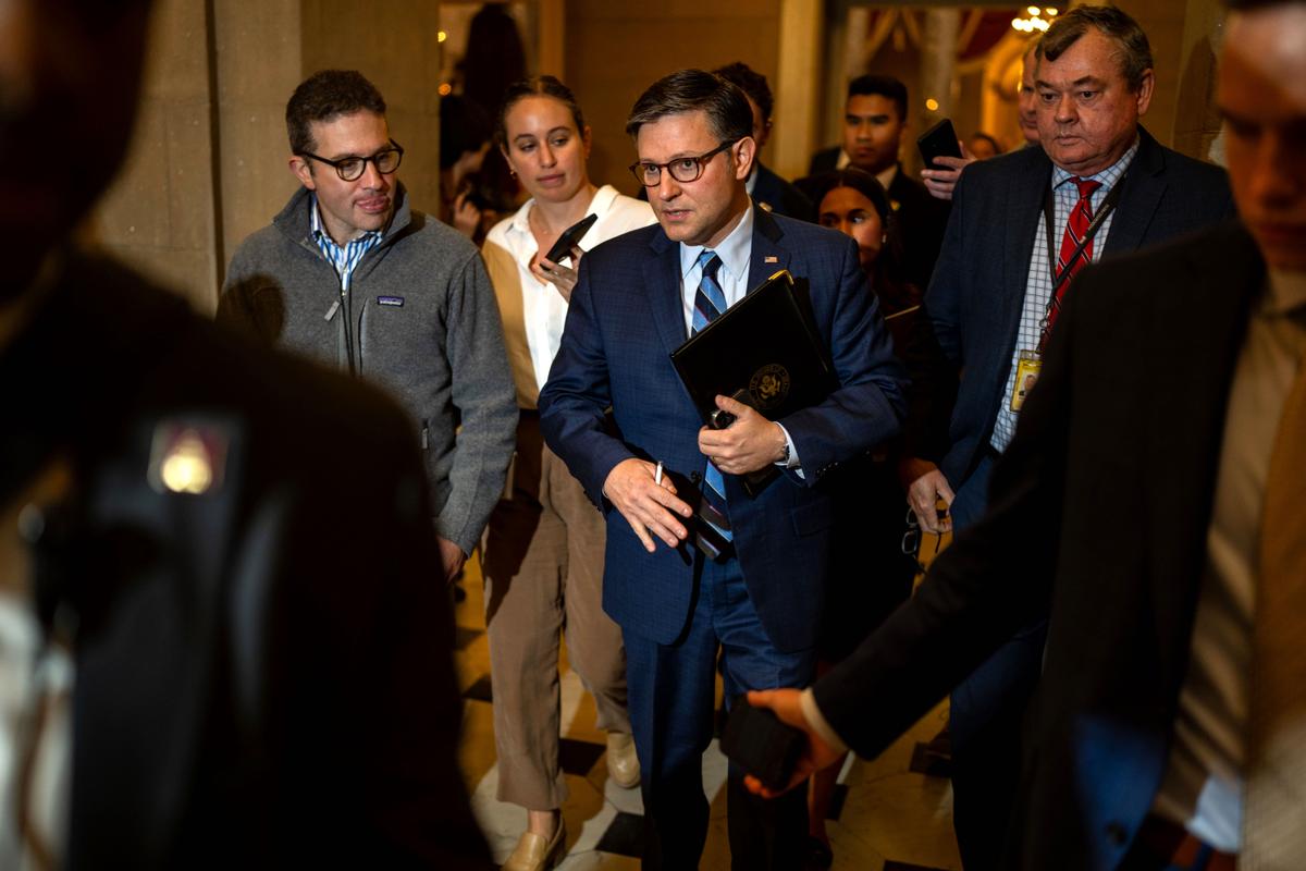 Speaker Johnson Says He'll Try to Pass Stopgap Spending Bill Despite Opposition