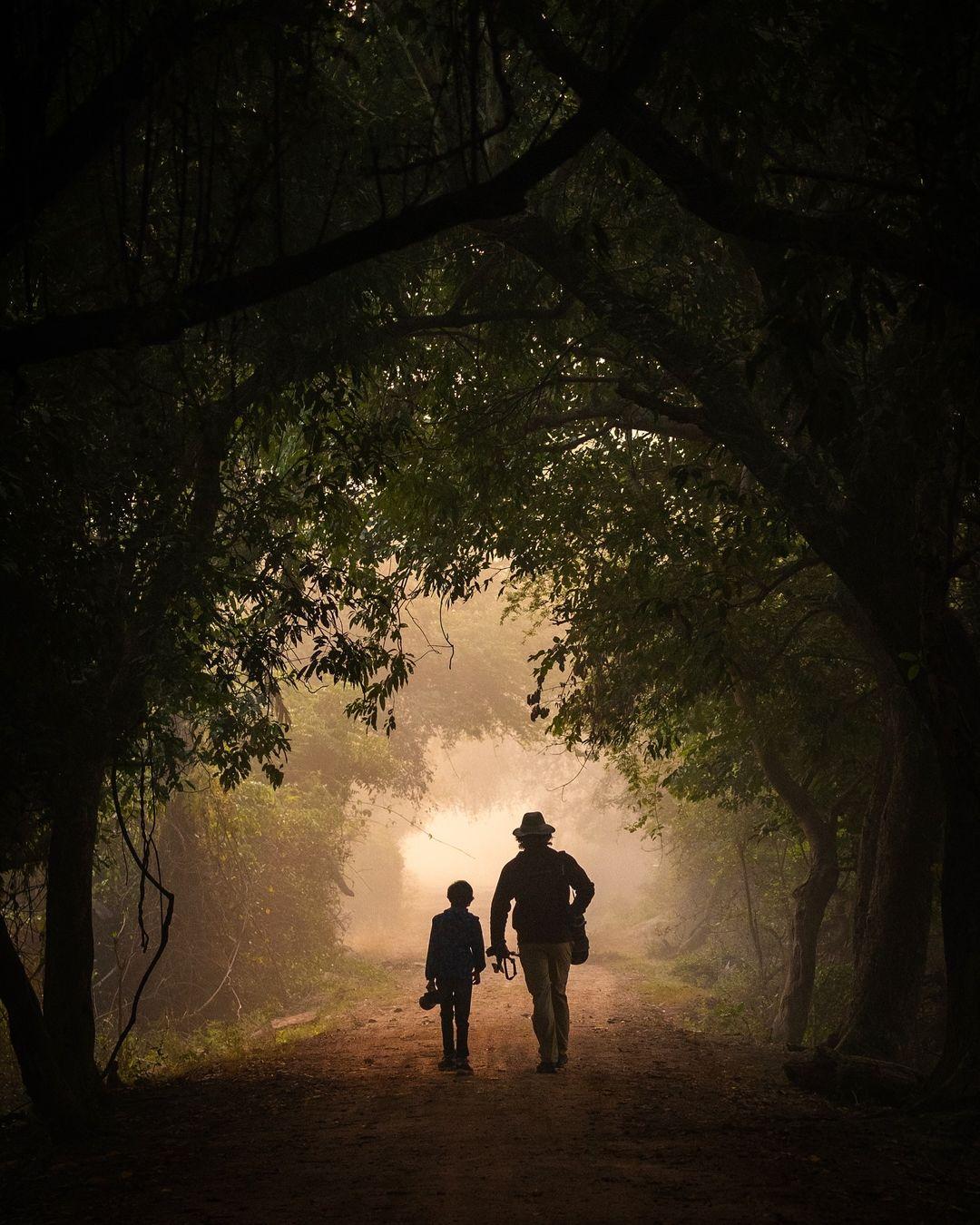 Shreyovi and her father at the Keoladeo National Park in Bharatpur, India. (Courtesy of <a href="https://www.instagram.com/allen.jacob13/">Allen Jacob</a>)