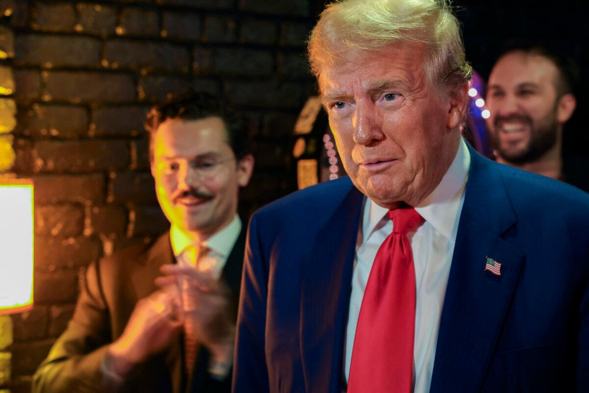 Former President Donald Trump visits a cryptocurrency-themed bar called Pubkey in the West Village in New York City on Sept. 18, 2024. (Spencer Platt/Getty Images)
