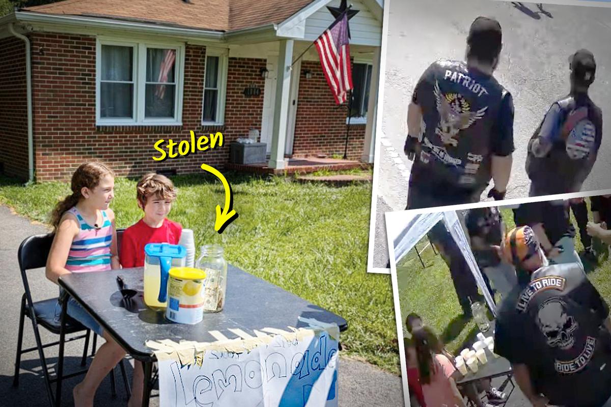 120 Bikers Show Up at Lemonade Stand to Support 2 Kids After Thief Stole All Their Cash Last Summer thumbnail