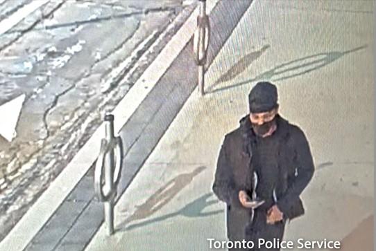 Toronto Police have released a photo of a male suspect who is at large in connection with an attempted auto theft in the city's downtown area on Sept. 13, 2024. (Police Handout)