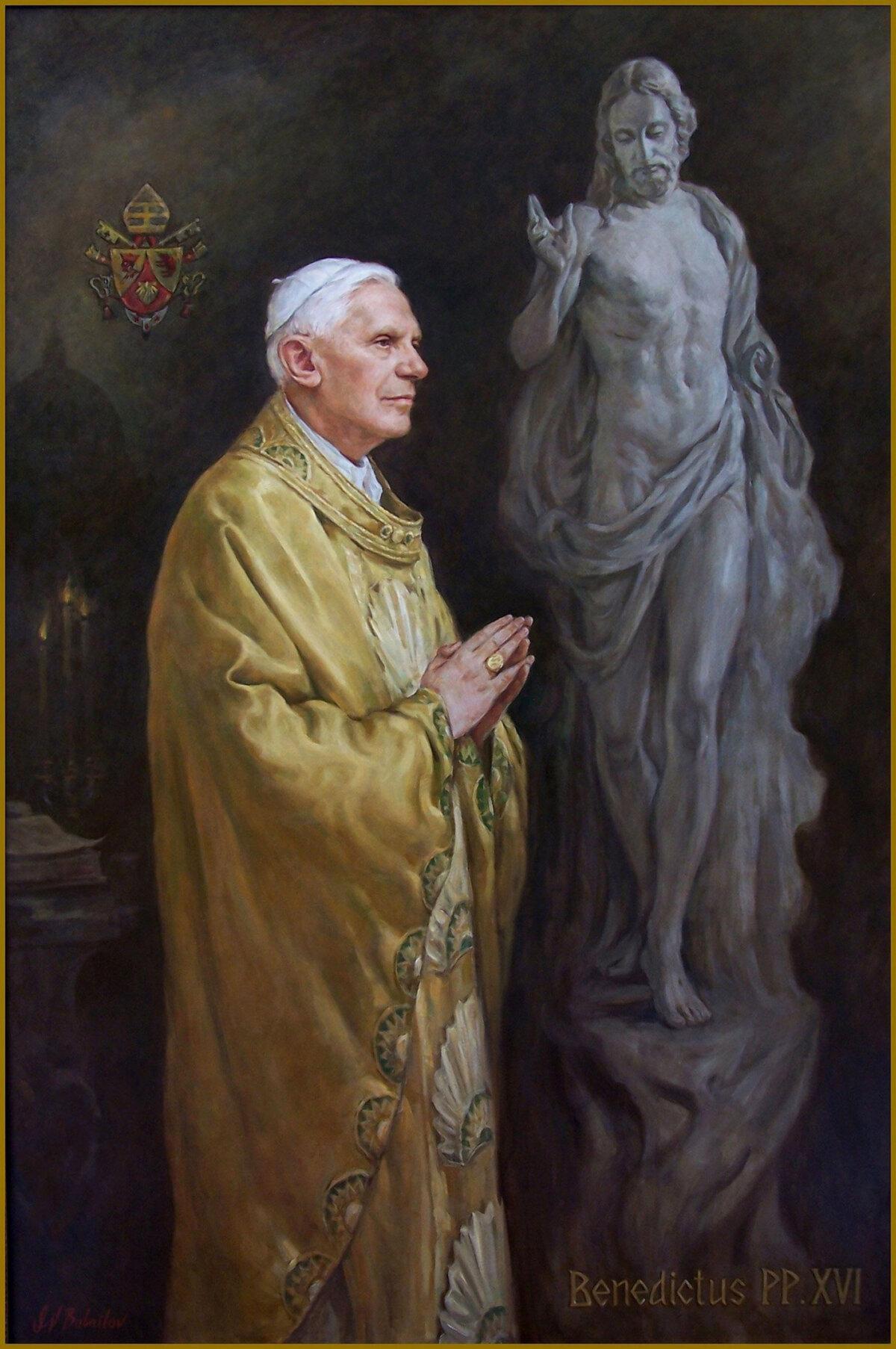 “The Truth, the Way and the Life, Portrait of His Holiness Pope Benedict XVI," 2008, by Igor Babailov. Oil on canvas; 72 inches by 48 inches. Vatican Museums, Vatican, Rome. (Courtesy of Igor Babailov)