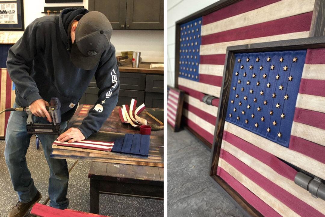 Northern California Firefighter Turns Hoses Into Patriotic Art