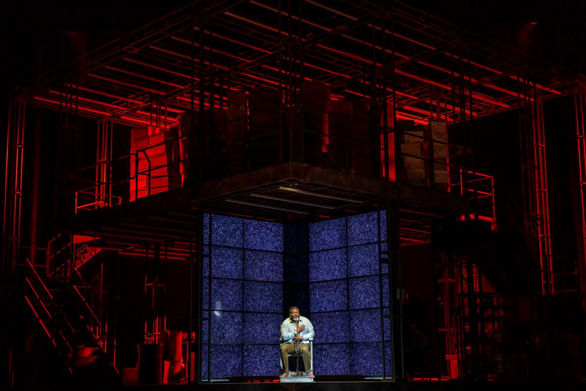 Florestan (Russell Thomas) is a prisoner unjustly held for exposing corruption, in Beethoven's "Fidelio." (Todd Rosenberg)