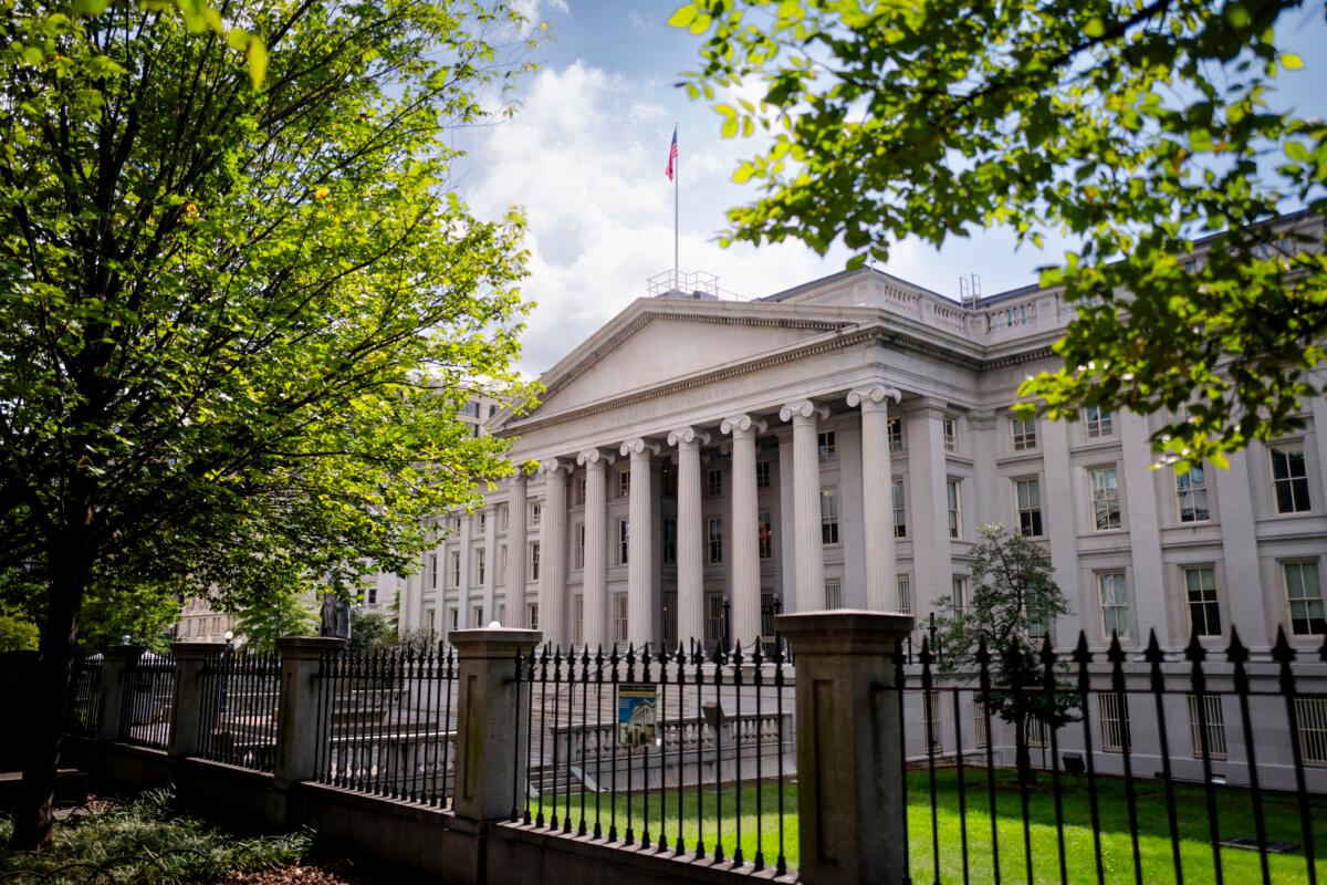 The U.S. Treasury Department in Washington on Oct. 3, 2024. (Madalina Vasiliu/The Epoch Times)