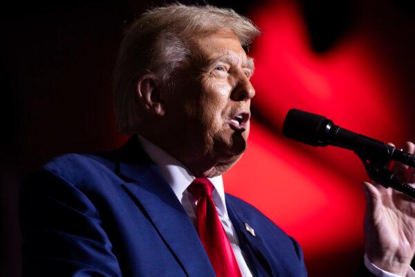 Republican presidential nominee former President Donald Trump at Saginaw Valley State University in Saginaw, Mich on Oct. 3, 2024. (Scott Olson/Getty Images)
