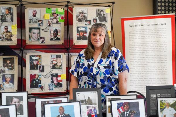 Justine Crowley-Duncan at the annual Veterans Stand Down event at Middletown Elks Lodge in Middletown, N.Y., on Oct. 5, 2024. (Cara Ding/The Epoch Times)