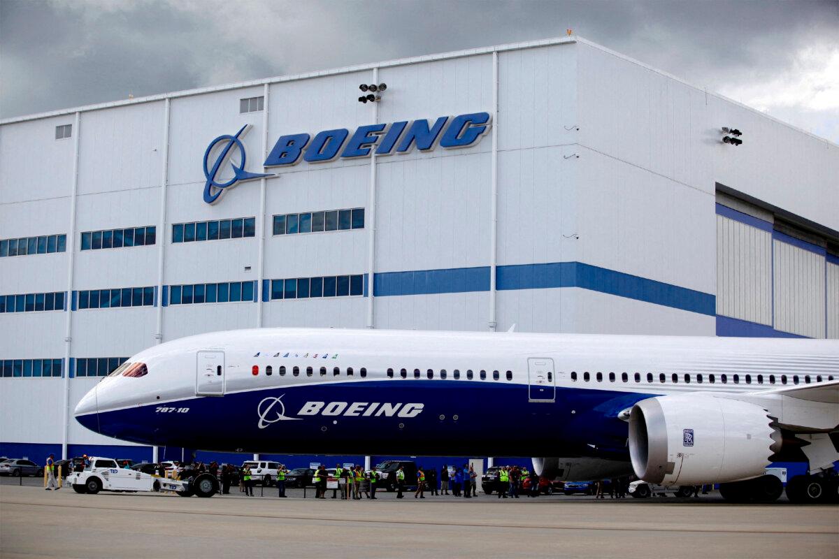A Boeing 787-10 Dreamliner taxis past the Final Assembly Building at Boeing South Carolina in North Charleston, S.C., on March 31, 2017. (Randall Hill/Reuters)