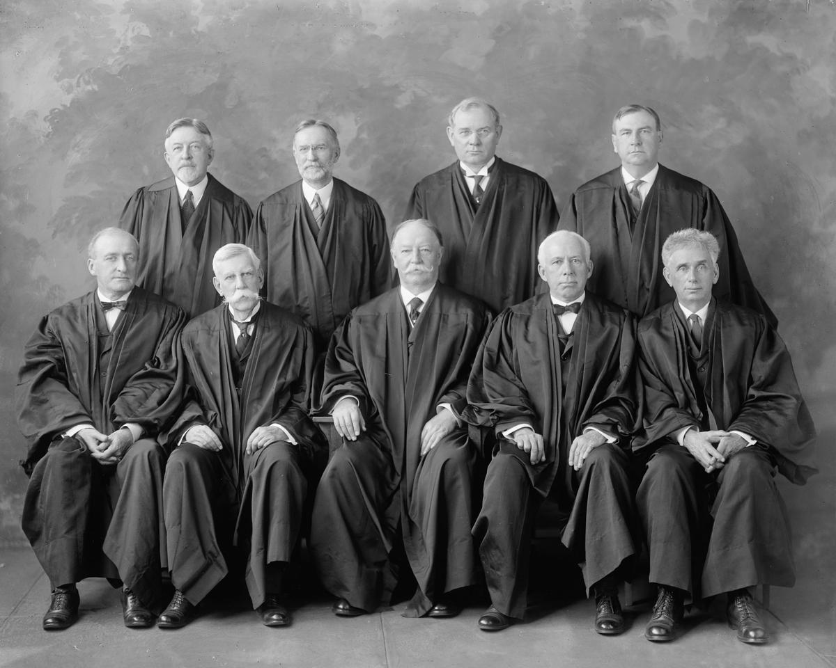 The U.S. Supreme Court in 1925. Taft is seated, center. (Public Domain)