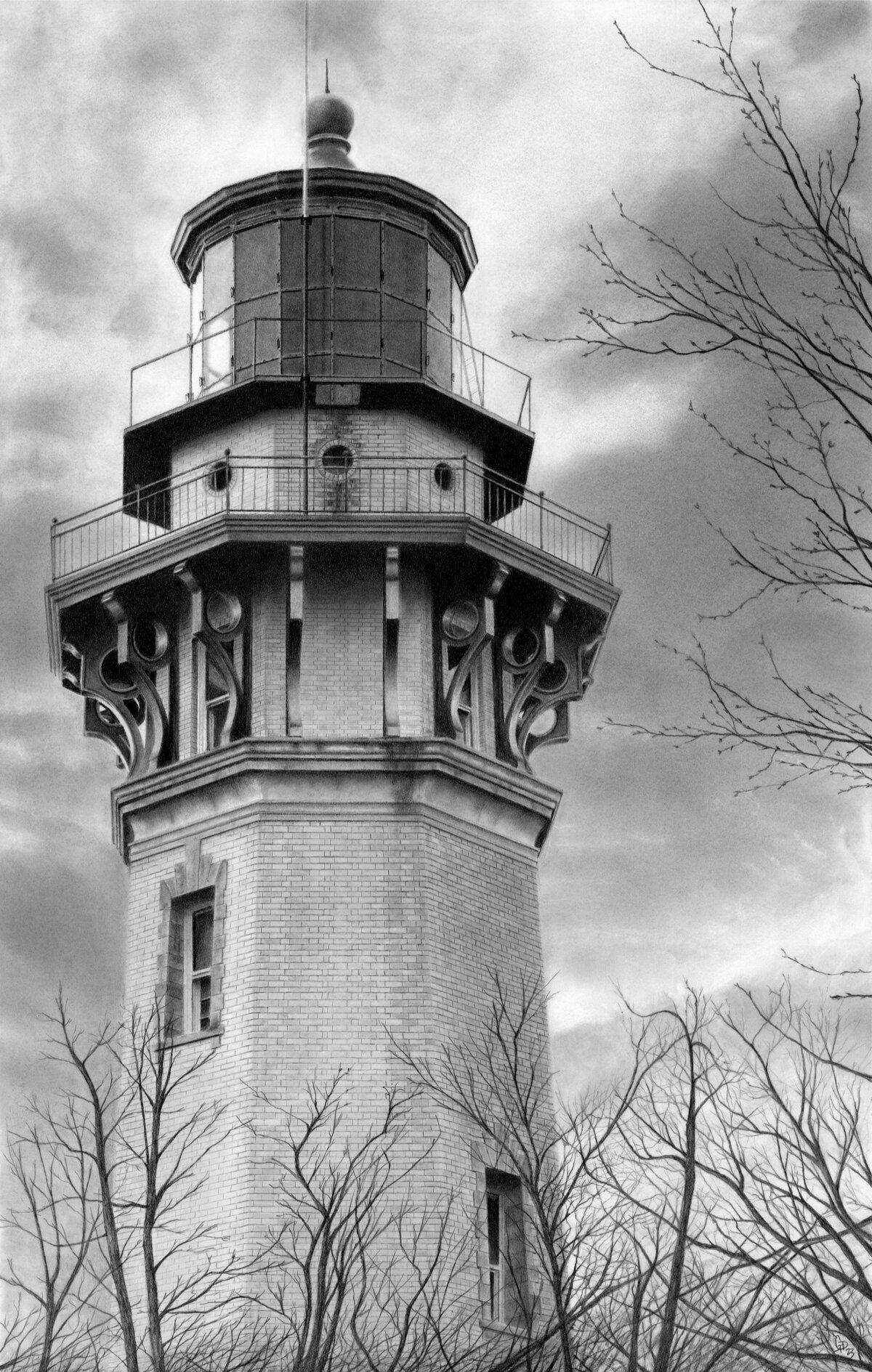 “Staten Island Lighthouse,” 2023, by Gregory DiNapoli. Pencil on paper; 14 inches by 21 inches. (Courtesy of Art Renewal Center)