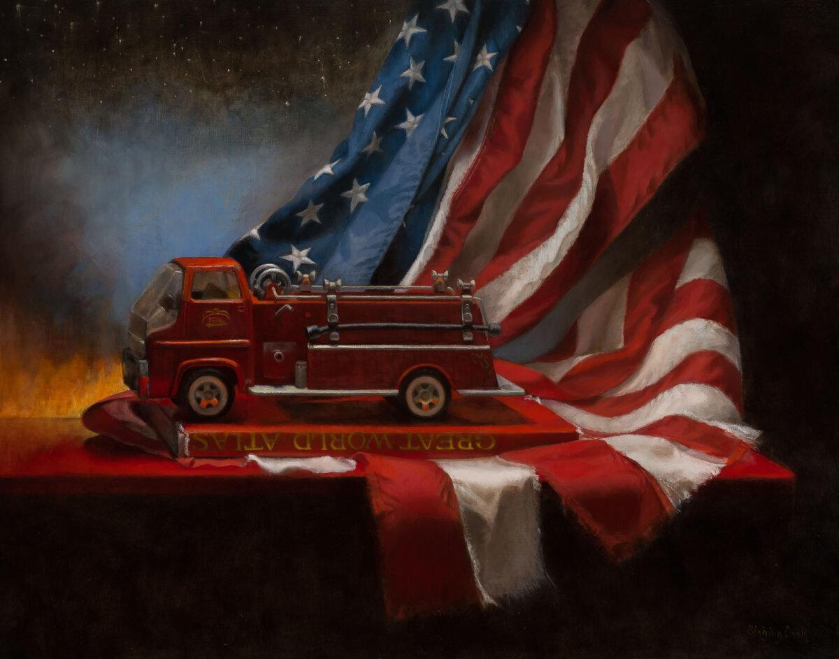 “And Mercy More Than Life,” 2024, by Susan Steging Cook. Oil on panel; 24 inches by 30 inches. (Courtesy of Art Renewal Center)