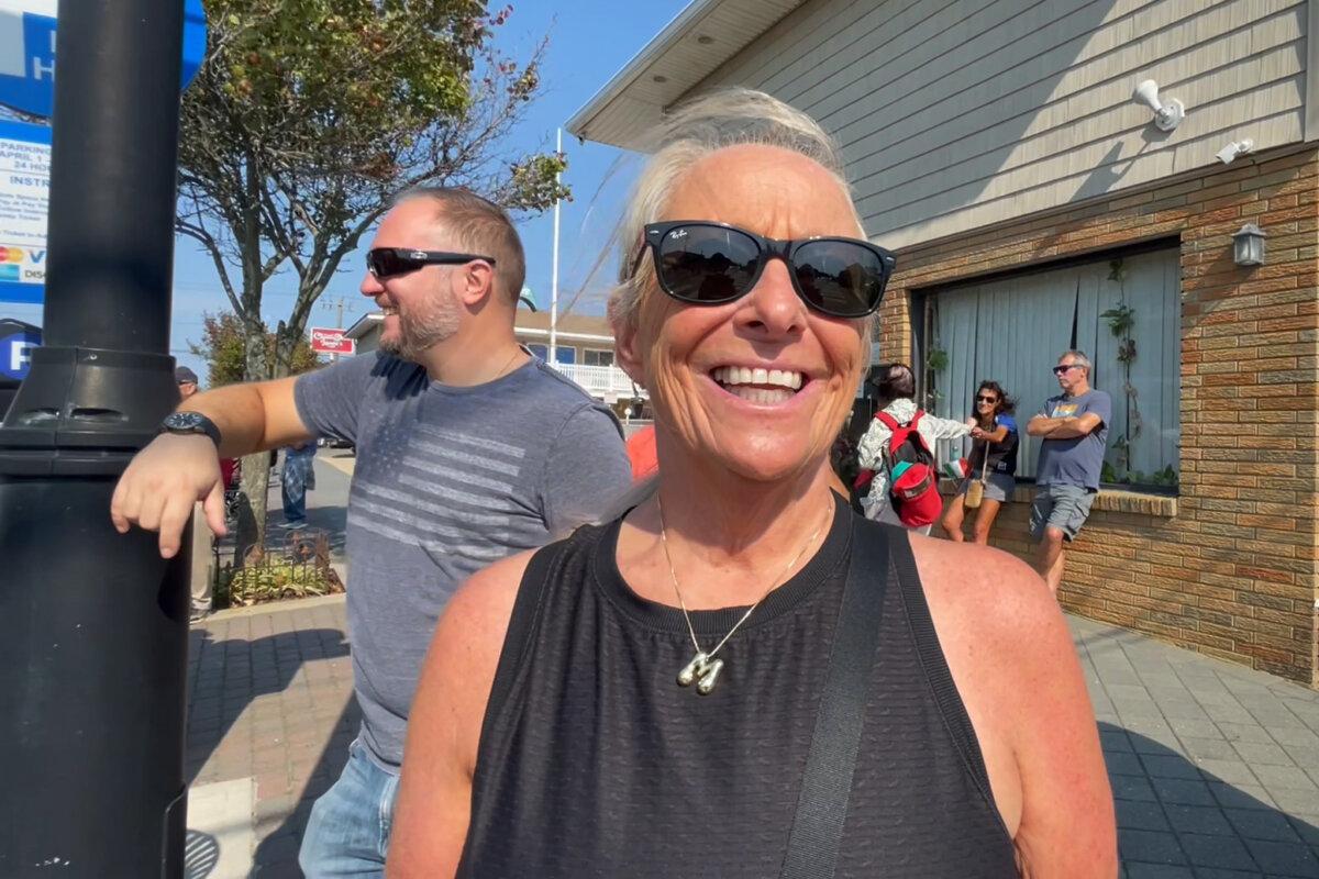 Maura Nallen attends the 33rd annual Ocean County Columbus Day Parade and Italian Festival in Seaside Heights, New Jersey, on Oct. 13, 2024. (Frank Liang/The Epoch Times)