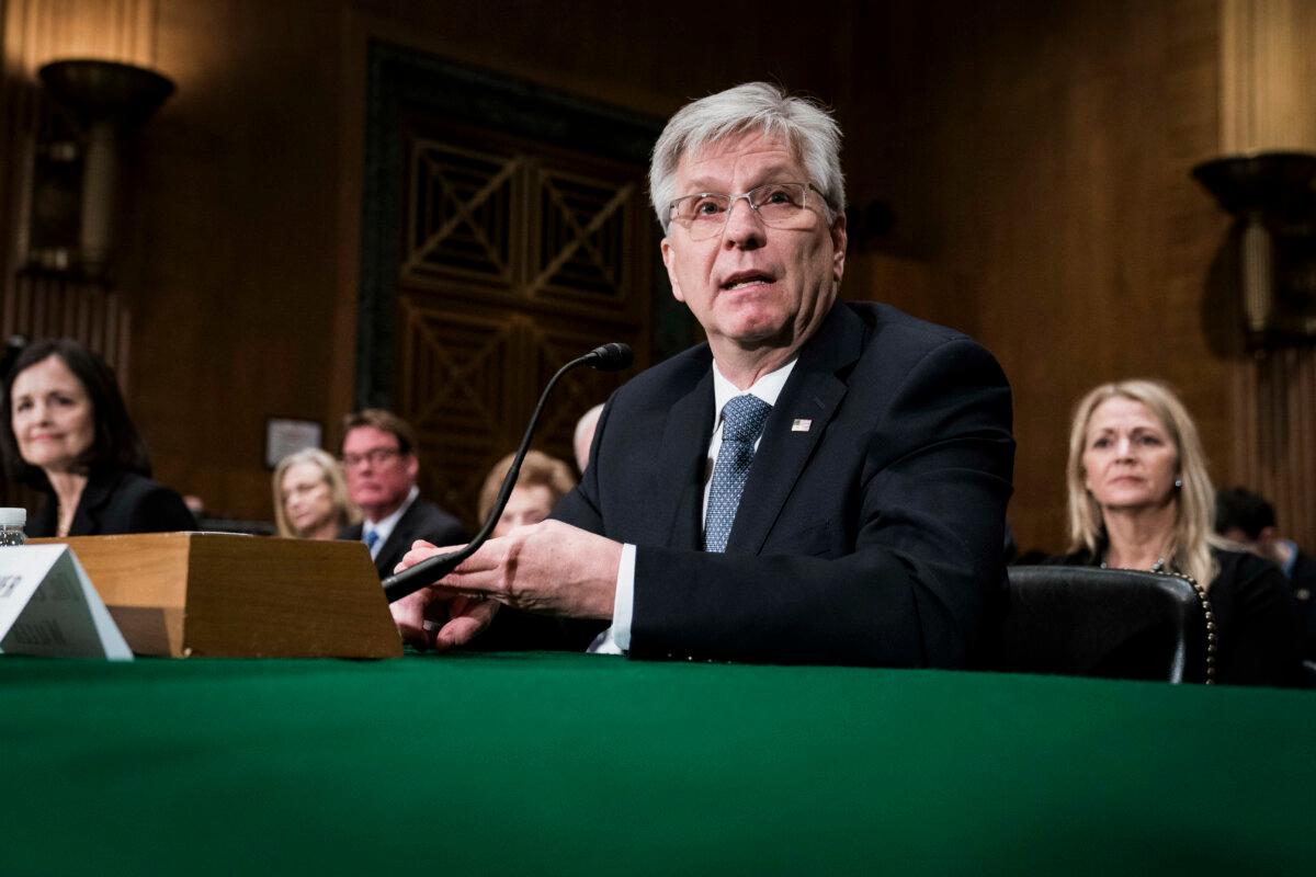 Federal Reserve Gov. Christopher Waller testifies before the Senate Banking, Housing, and Urban Affairs Committee in Washington on Feb. 13, 2020. (Sarah Silbiger/Getty Images)