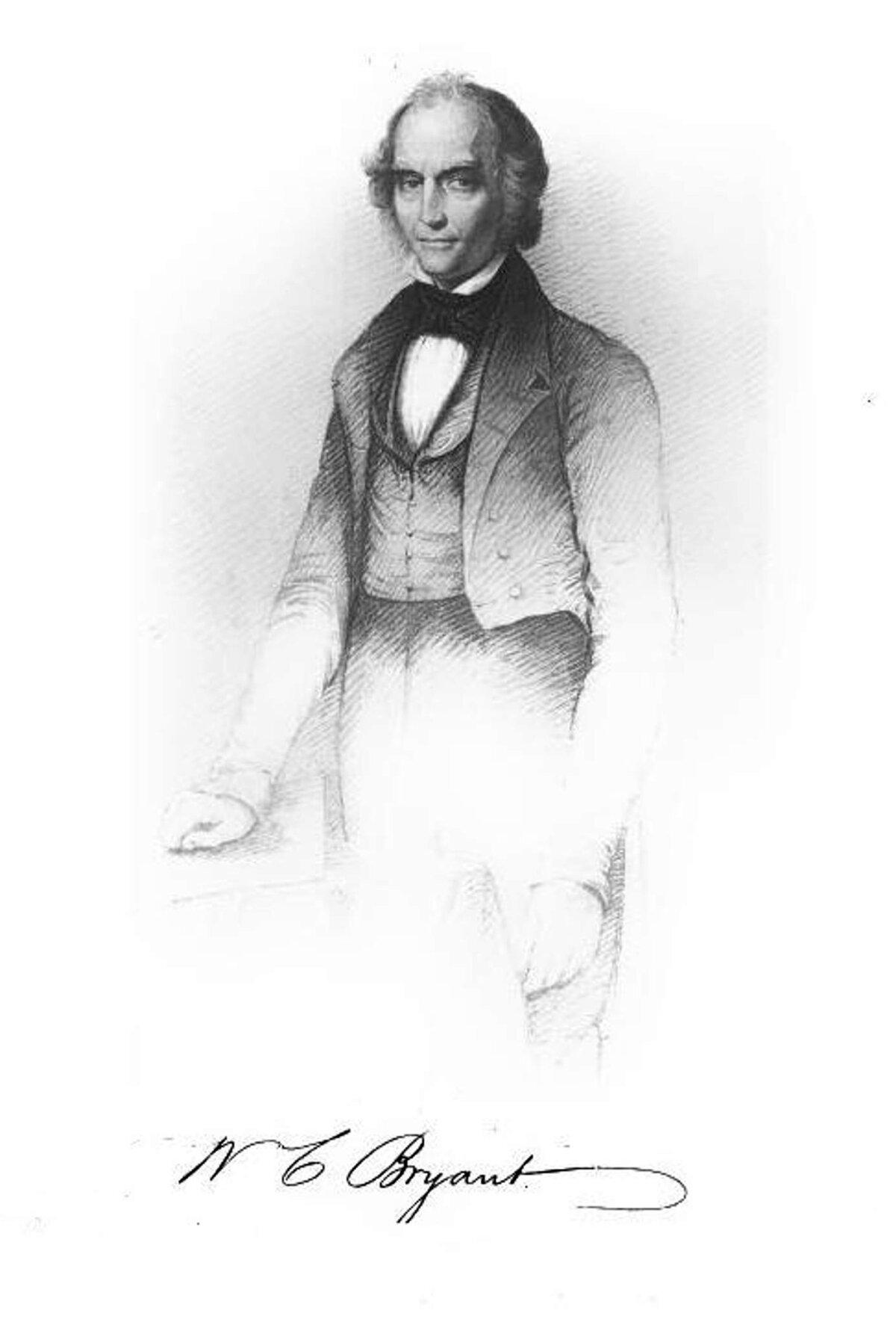 Engraving of Bryant, circa 1843. (PD-US)