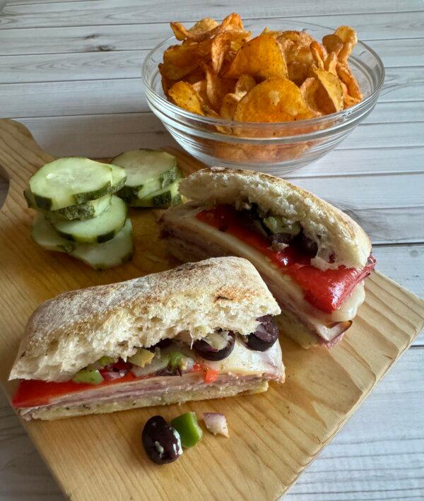 Individual muffuletta sandwiches with turkey and basil mayonnaise. (JeanMarie Brownson/TCA)
