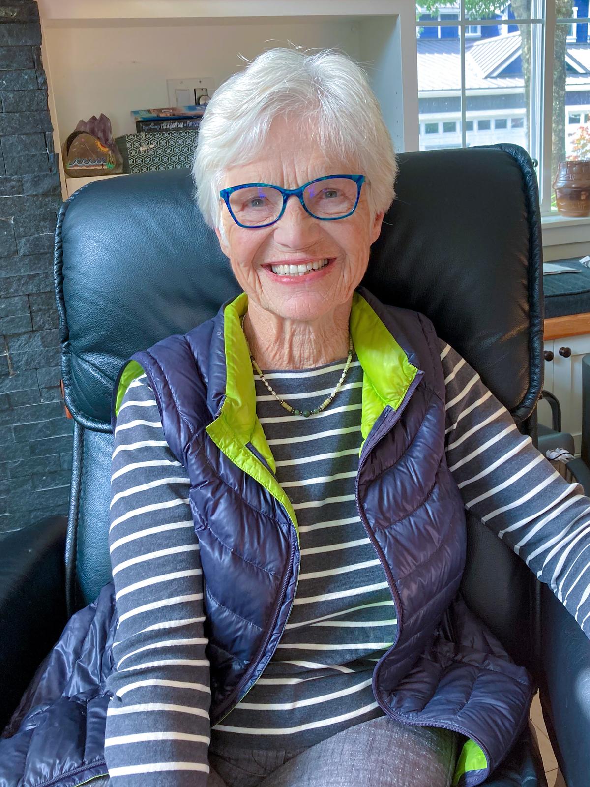 Ursula Bannister recovers at her son’s home on Bainbridge Island, Washington, on Sept. 12, 2024. (U.S. Air Force courtesy photo)
