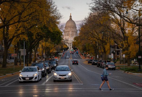 The Wisconsin State Capitol building in Madison, Wis., on Oct. 22, 2024. (John Fredricks/The Epoch Times)