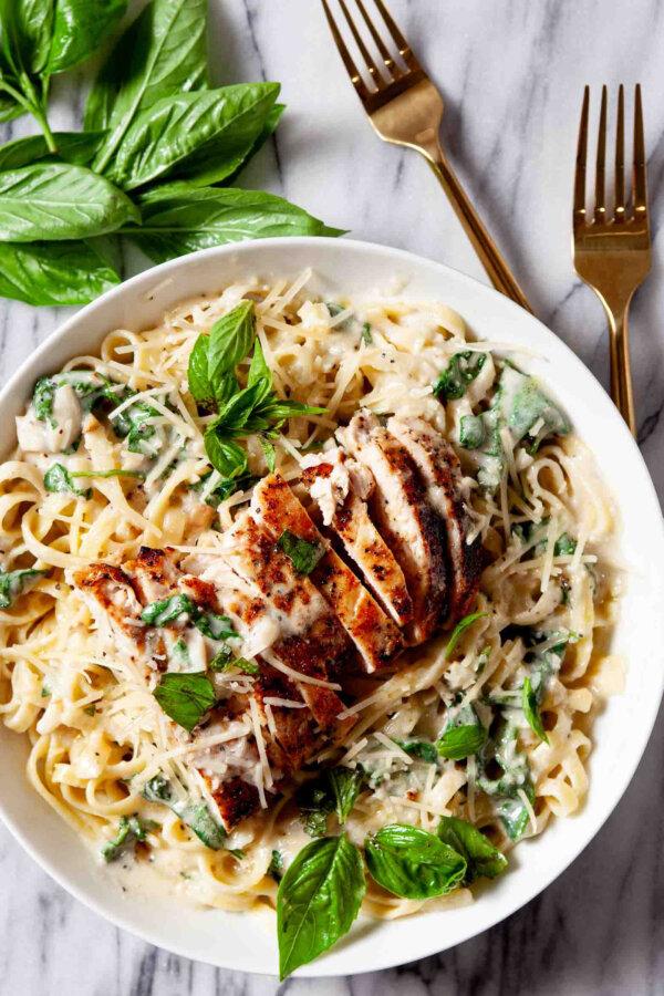 Healthier Chicken Alfredo