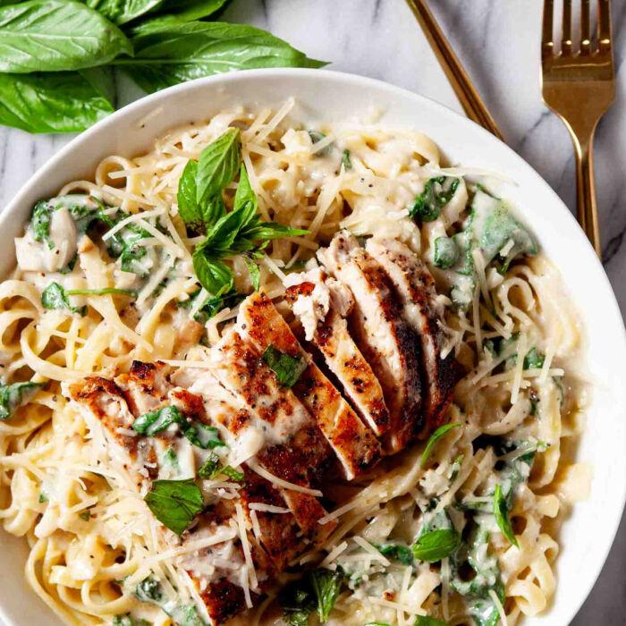 Healthier Chicken Alfredo