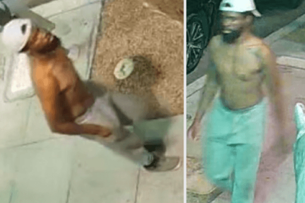 Surveillance photos of the suspect, believed to be Dorian Michael Gray, 28, who was arrested and charged with attempted murder. (Los Angeles County Sheriff's Department)
