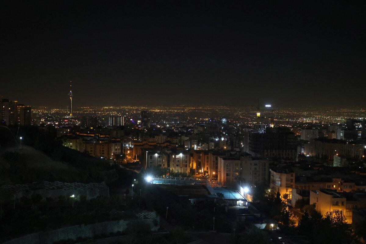 The city after several explosions were heard in Tehran, Iran, on Oct. 26, 2024. (Majid Asgaripour/WANA via Reuters)