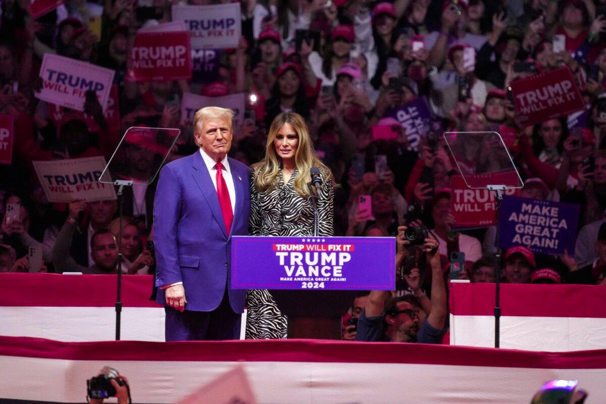 Trump Speaks at Madison Square Garden Rally 3 Former President Donald J. Trump and Melania Trump at Madison Square Garden in New York City on Oct. 27, 2024. (Samira Bouaou/The Epoch Times)