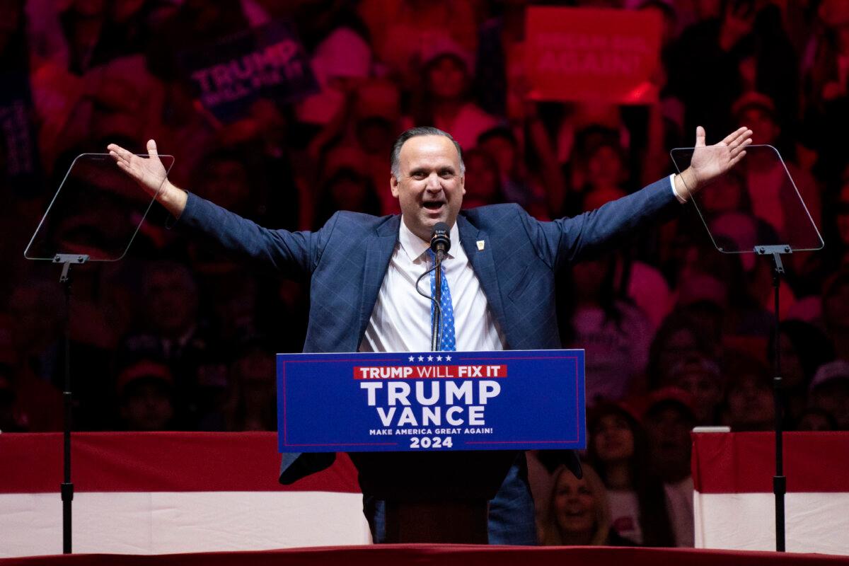 Dan Scavino, former White House Deputy Chief of Staff, arrives for a campaign rally for Republican presidential nominee, former President Donald Trump at Madison Square Garden in New York City on Oct. 27, 2024. (Samira Bouaou/The Epoch Times)