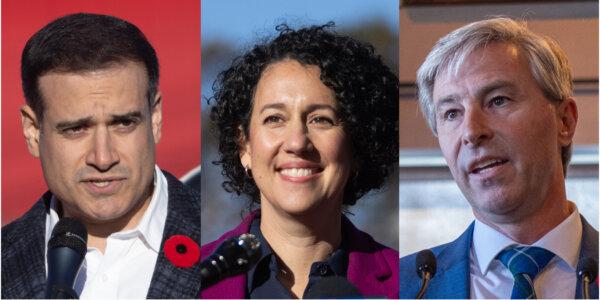 Nova Scotia party leaders (L-R) Liberal Zach Churchill, NDP Claudia Chender, and Progressive Conservative Tim Houston are shown in these recent photos. (The Canadian Press/Riley Smith)