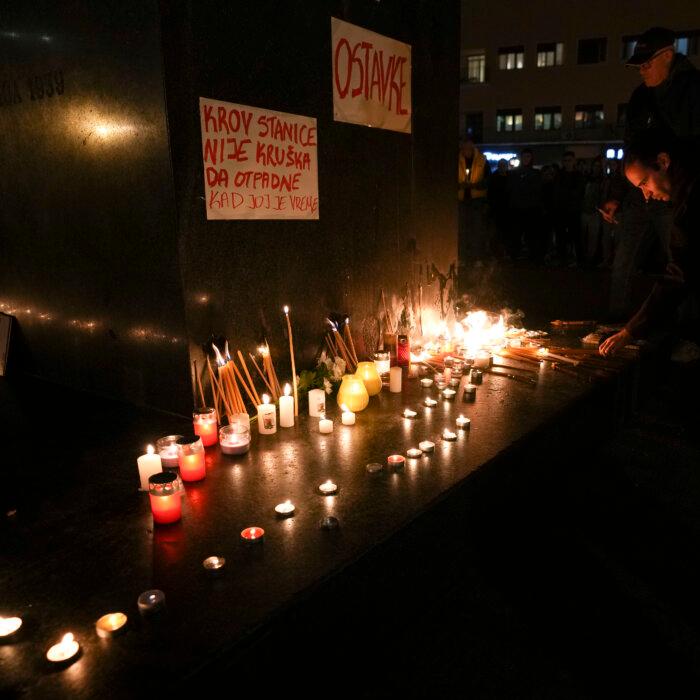 Serbs Light Candles to Honor Victims of Fatal Railway Roof Collapse