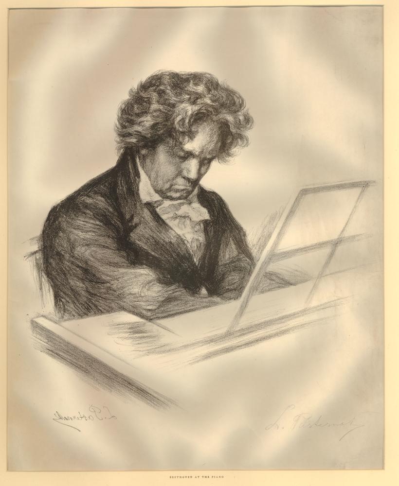 Portrait of Beethoven, 1920, by Leonid Pasternac. British Museum, London. (PD-Art)