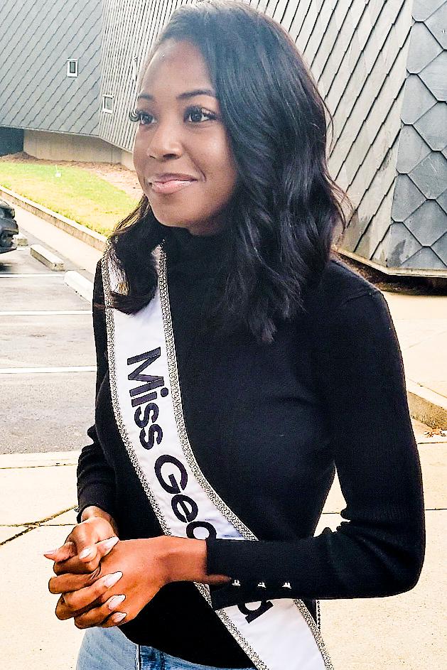 Ludwidg “Lulu” Louizaire, Miss Georgia was among those who voted at the Buckhead voting precinct in Atlanta on Nov. 5, 2024. (Stacy Robinson/The Epoch Times)