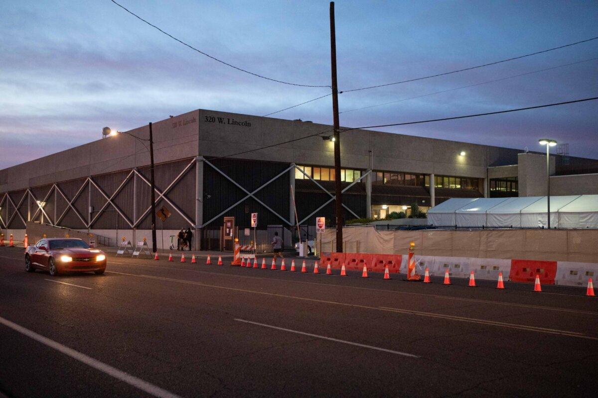 The Maricopa County Tabulation and Election Center in Phoenix, Ariz., on Nov. 5, 2024. (Jason Koster for The Epoch Times)