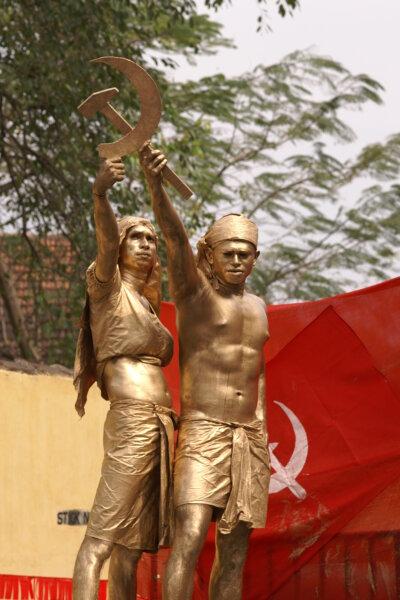 A tableau in a communist rally in Kerala, India. (David Wilmot/CC BY-SA 2.0)