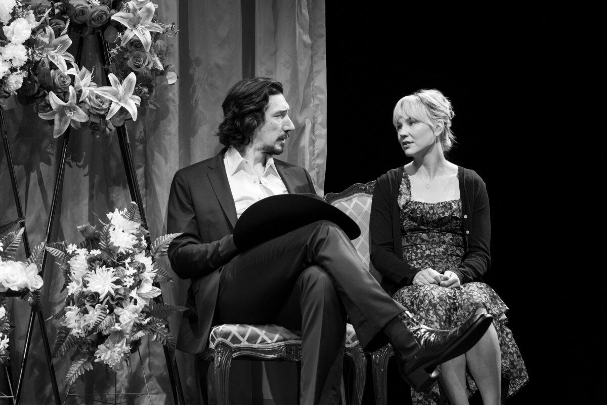 Strings McCrane (Adam Driver) and Essie (Adelaide Clemens), who offers a sympathetic ear, in "Hold on to Me Darling." (Julieta Cervantes)